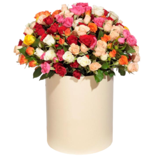 Mixed roses in a hatbox | Flower Delivery Elista